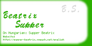 beatrix supper business card